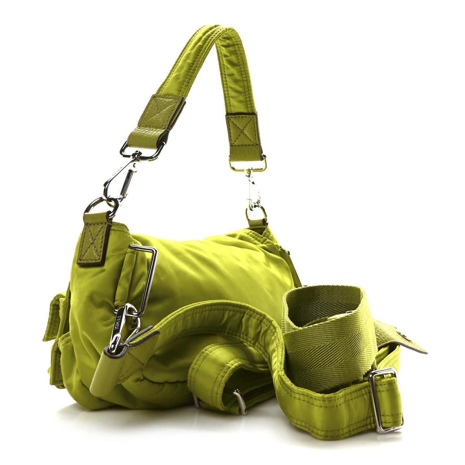 Econyl Cuoio Romano Multipocket Baguette Wasabi
