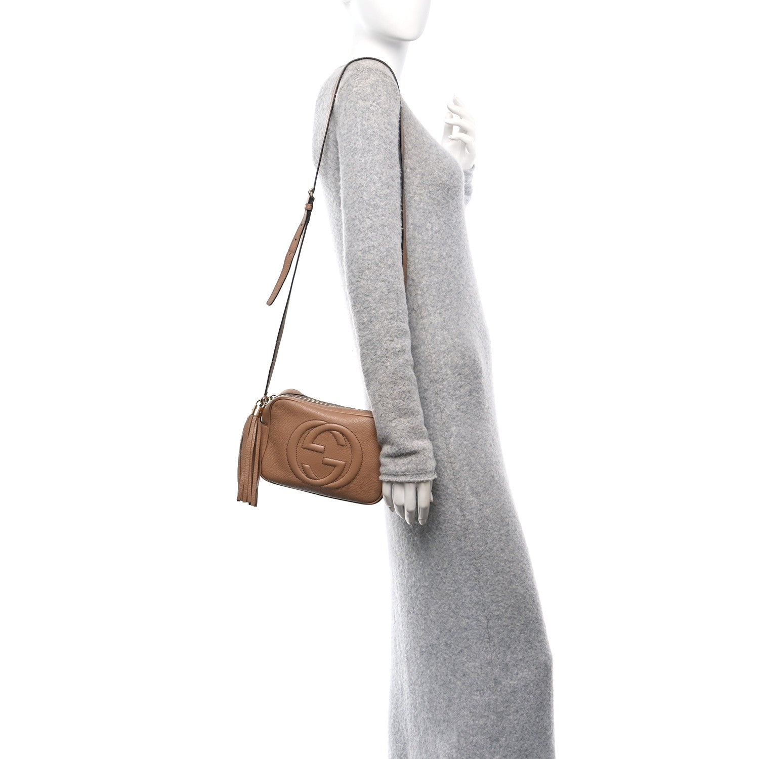 Pebbled Calfskin Small Soho Disco Bag Camelia