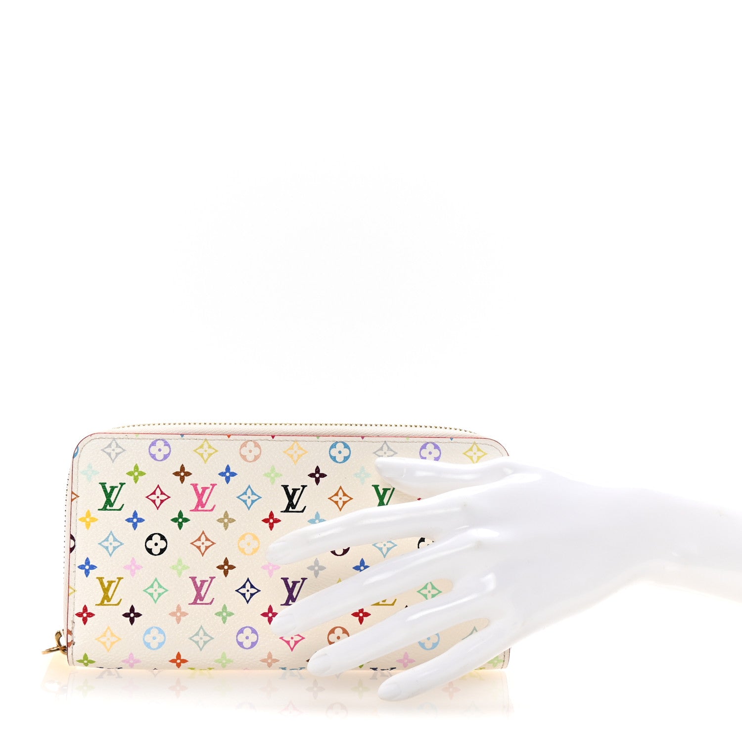 Monogram Multicolor Zippy Wallet White Litchi