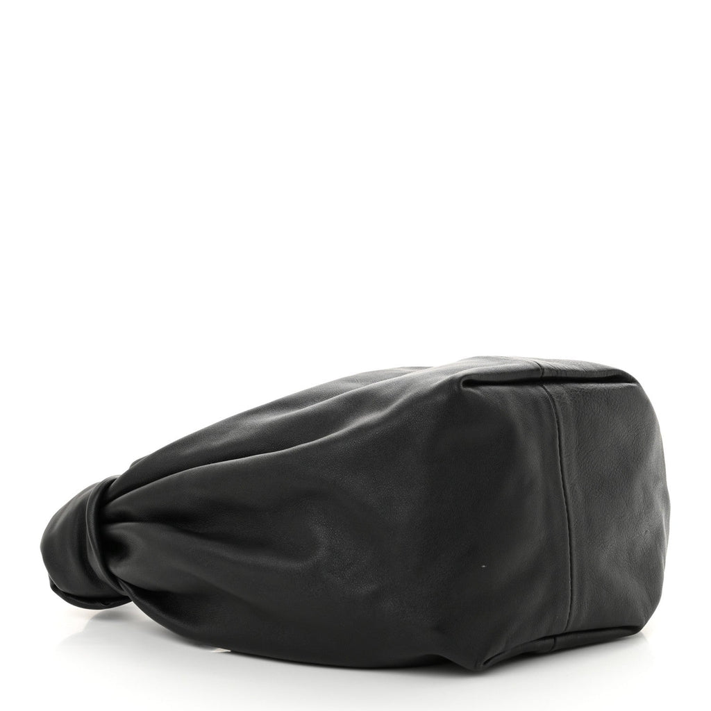 Calfskin Teen Double Knot Hobo Black