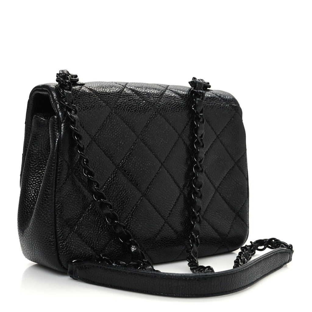 Caviar Quilted Incognito Mini Square Flap Black