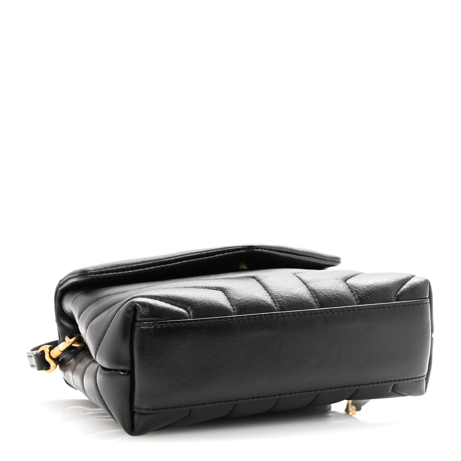 Calfskin Y Quilted Monogram Toy Loulou Crossbody Bag Black