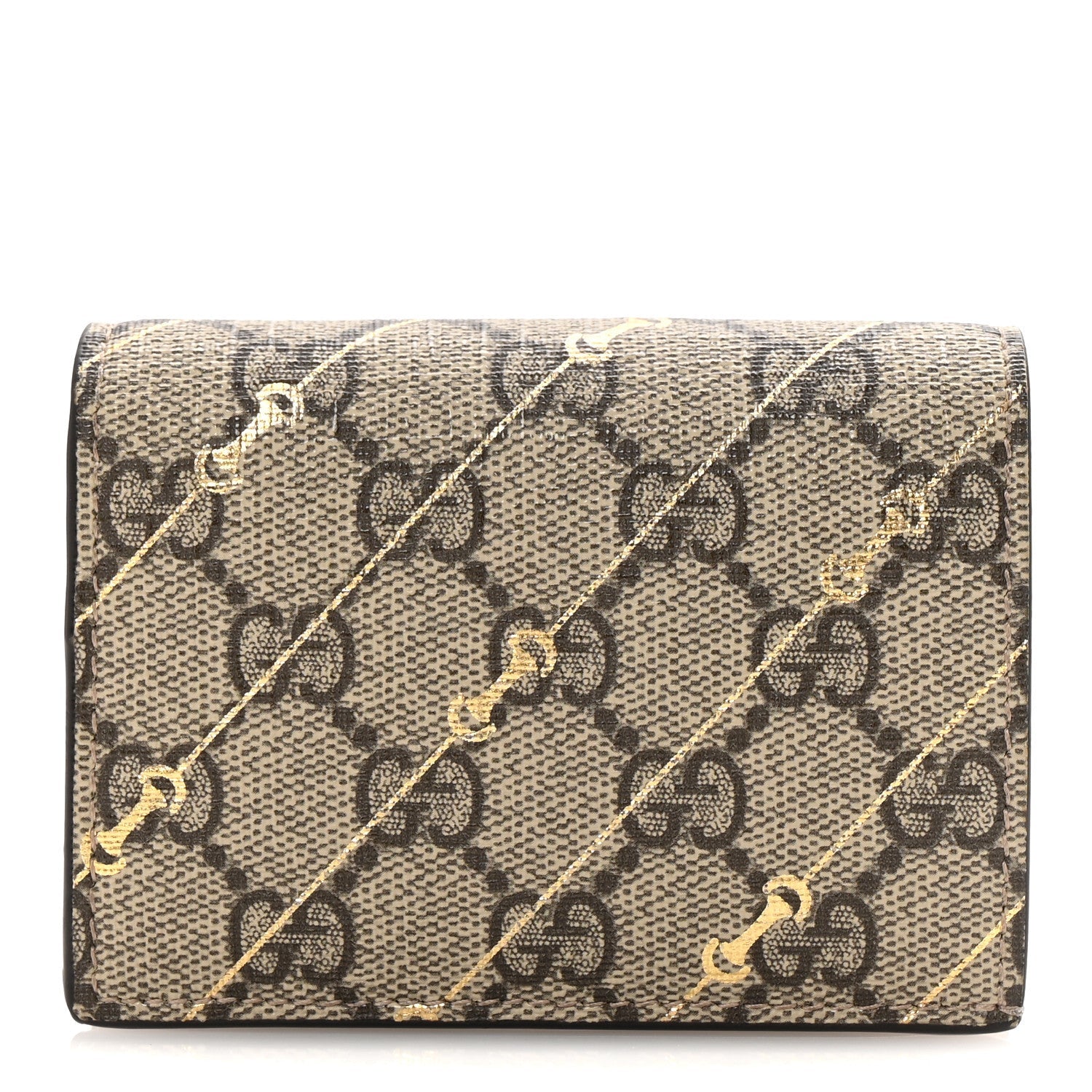 GG Supreme Monogram Calfskin Horsebit Print  Case Beige Ebony Light Pink