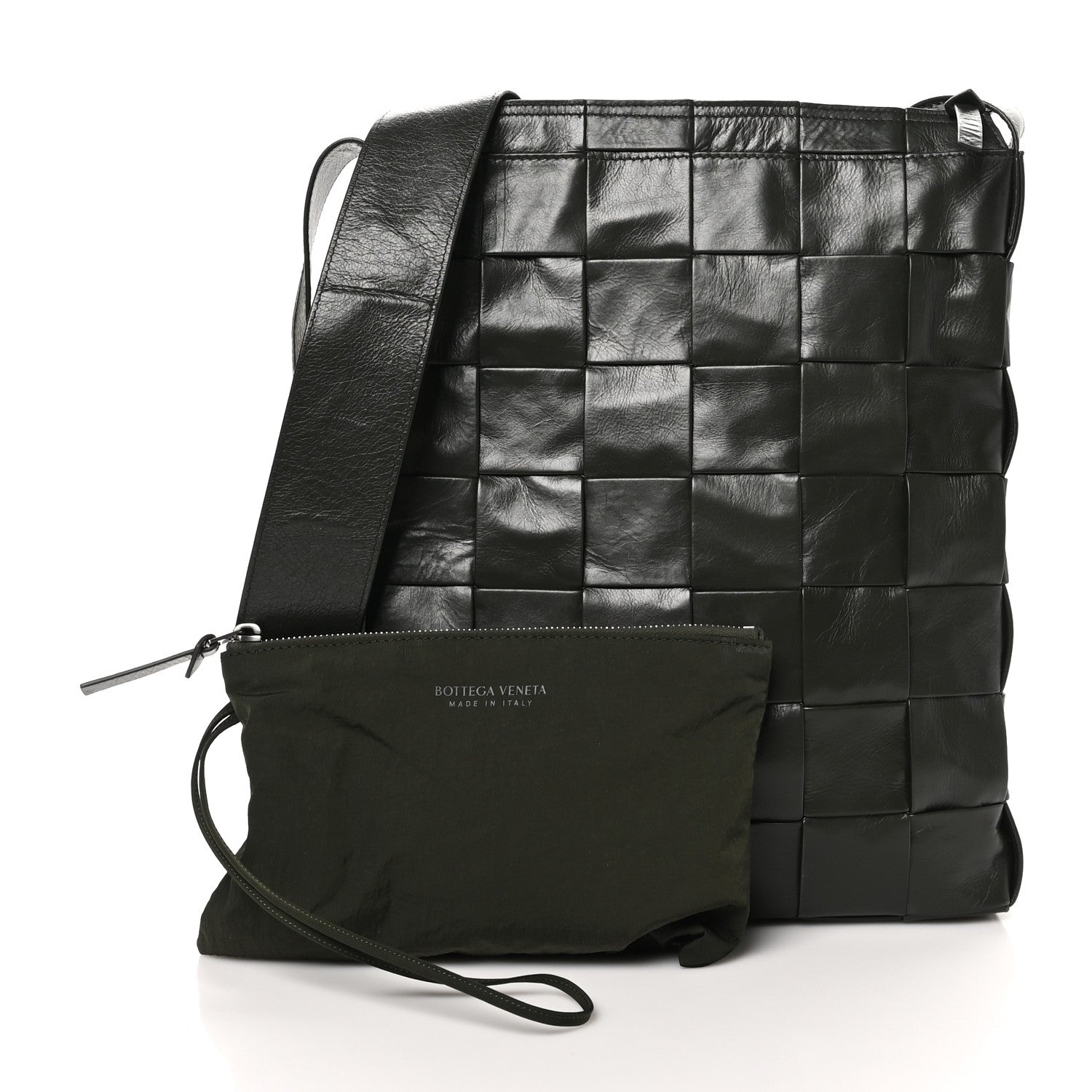Paper Calfskin Maxi Intrecciato Cassette Messenger Holder Bottle