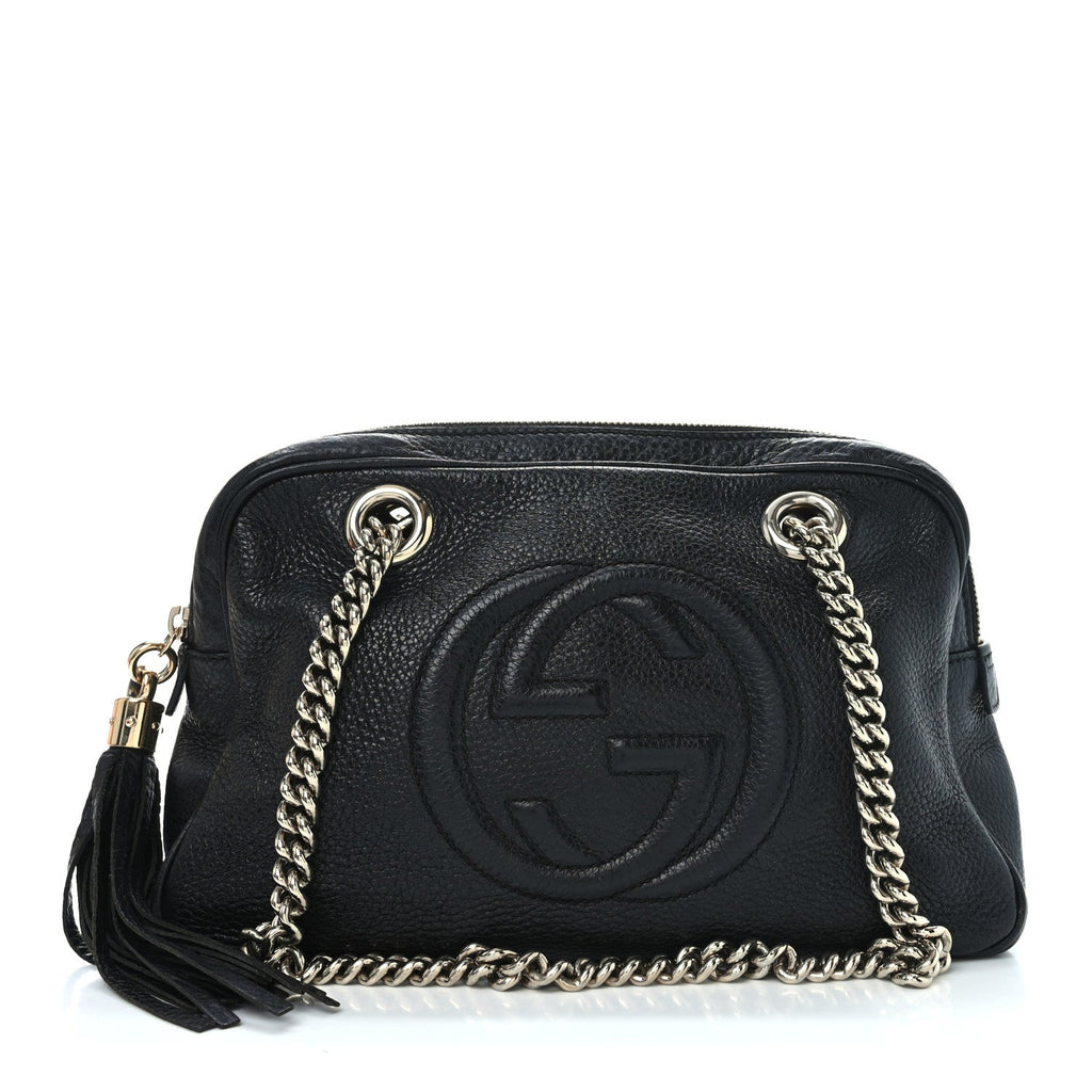 Pebbled Calfskin Small Soho Bowler Black
