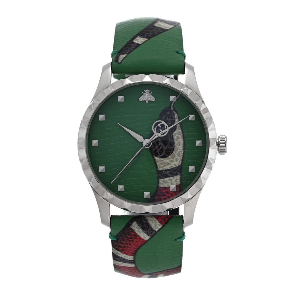 Stainless Steel Calfskin 38mm Le Marche Des Merveilles Snake Quartz Watch Green