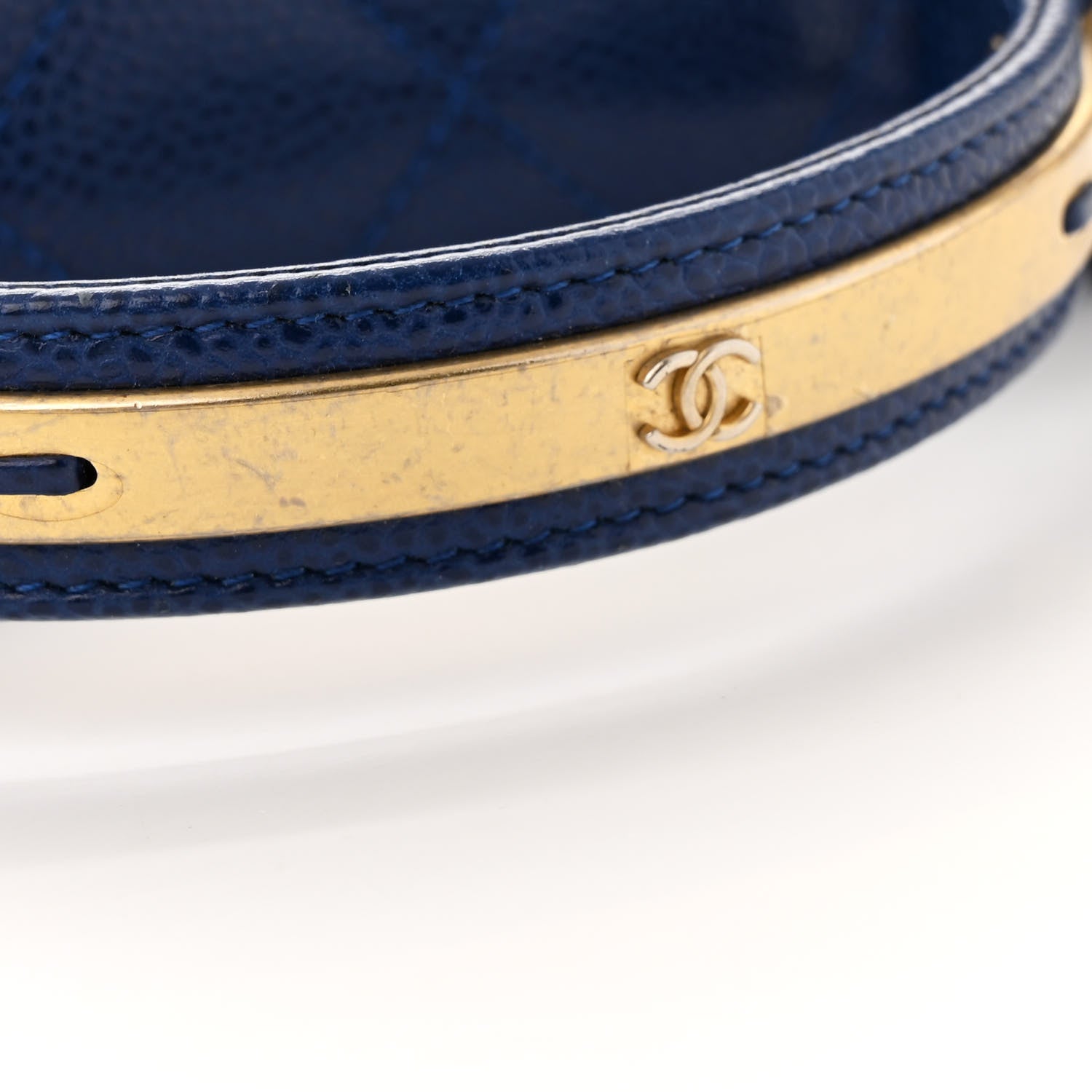 Caviar Large Carry Around Flap Bag Blue