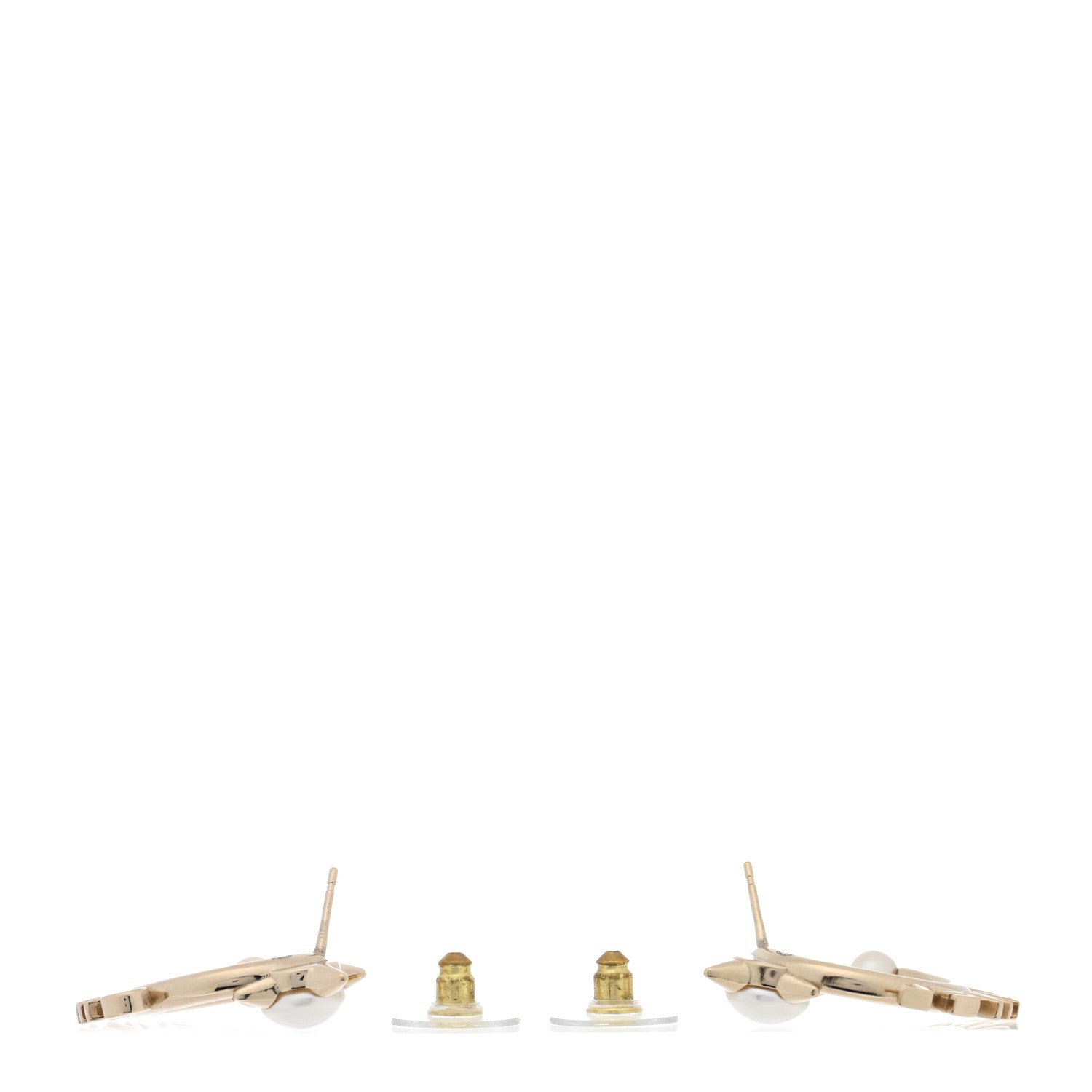 Pearl Logo Earrings Gold