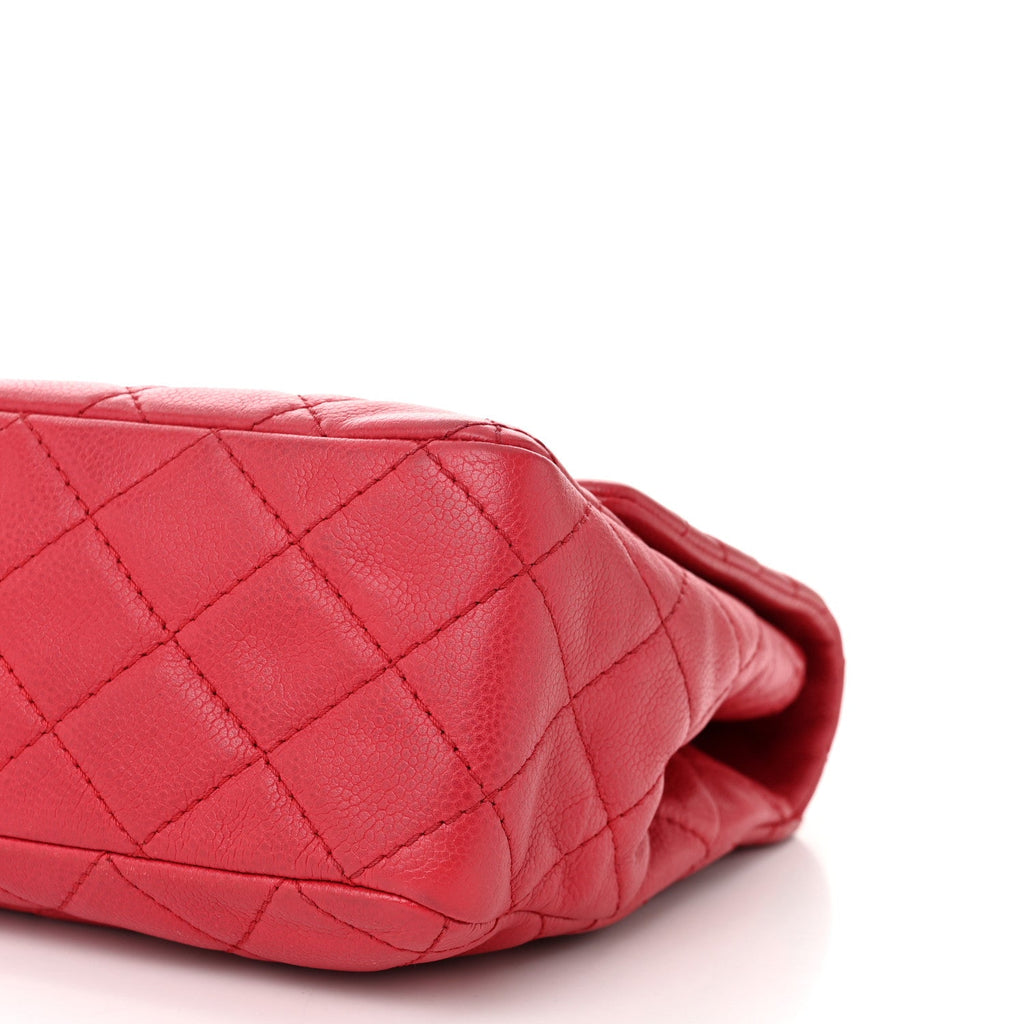 Caviar Quilted Jumbo Single Flap Fuchsia