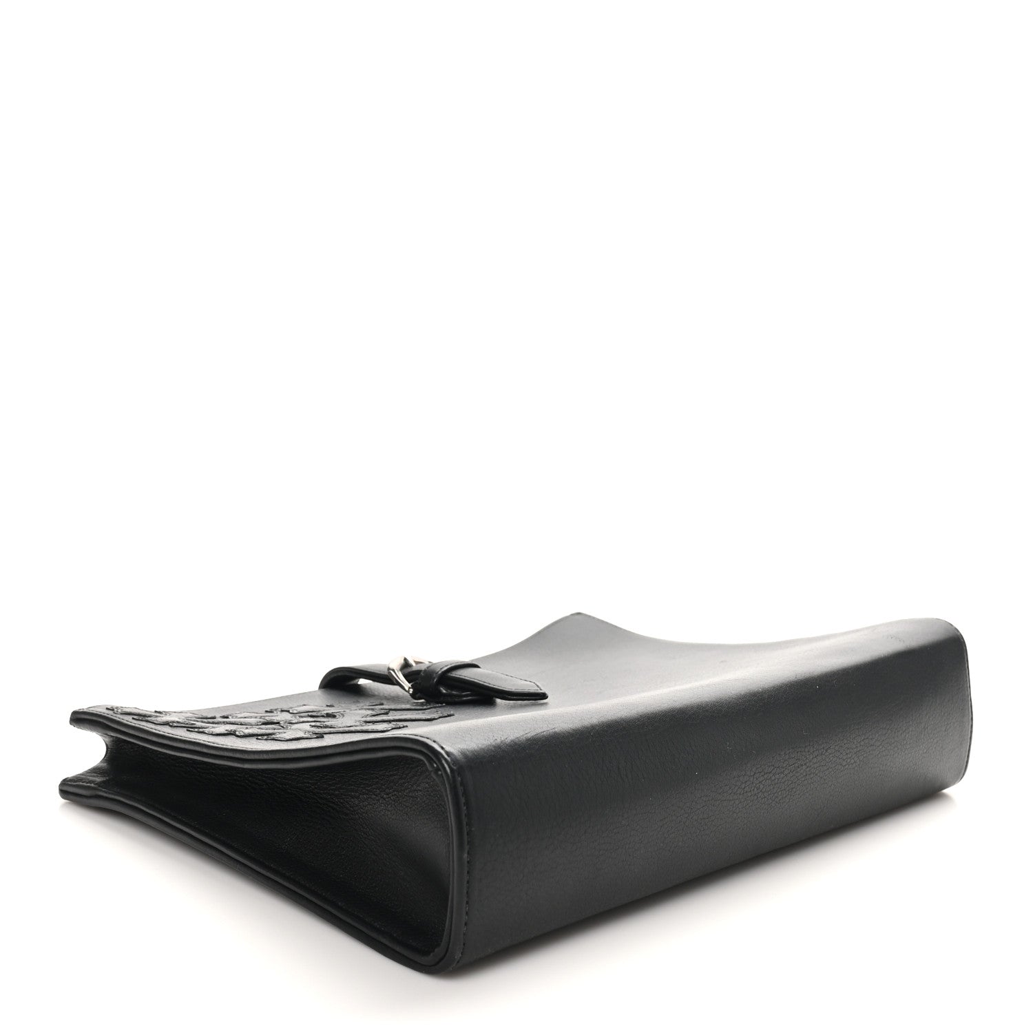 Grained Calfskin Cross Clutch Black