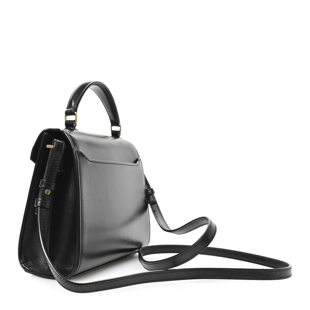 Calfskin Mini Classic Monogram Cassandra Top Handle Black