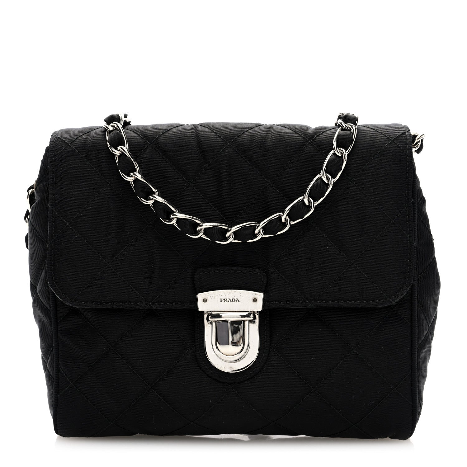 Nylon Tessuto Impuntu Quilted Flap Black
