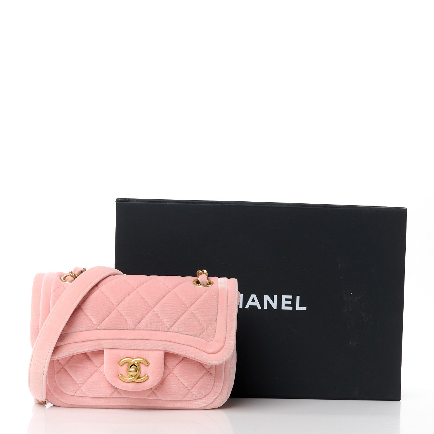 Velour Quilted Mini Double Frame Flap Rose