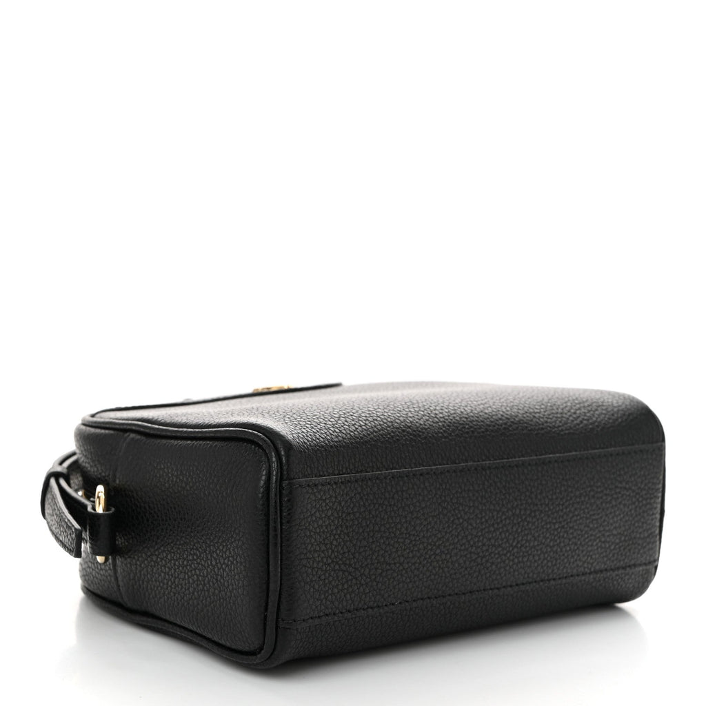 Calfskin Travel Camera Crossbody Bag Black