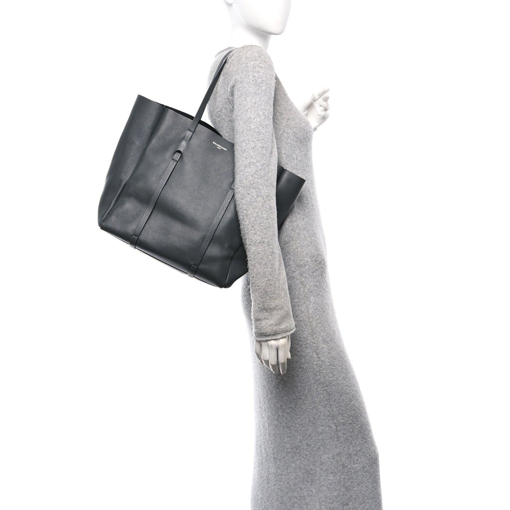 Veau Baltimore Double Sided Small Everyday Tote Gris Fossile Black