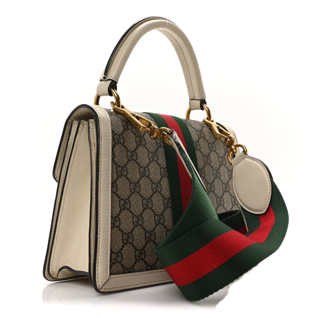 GG Supreme Monogram Small Queen Margaret Top Handle Bag White
