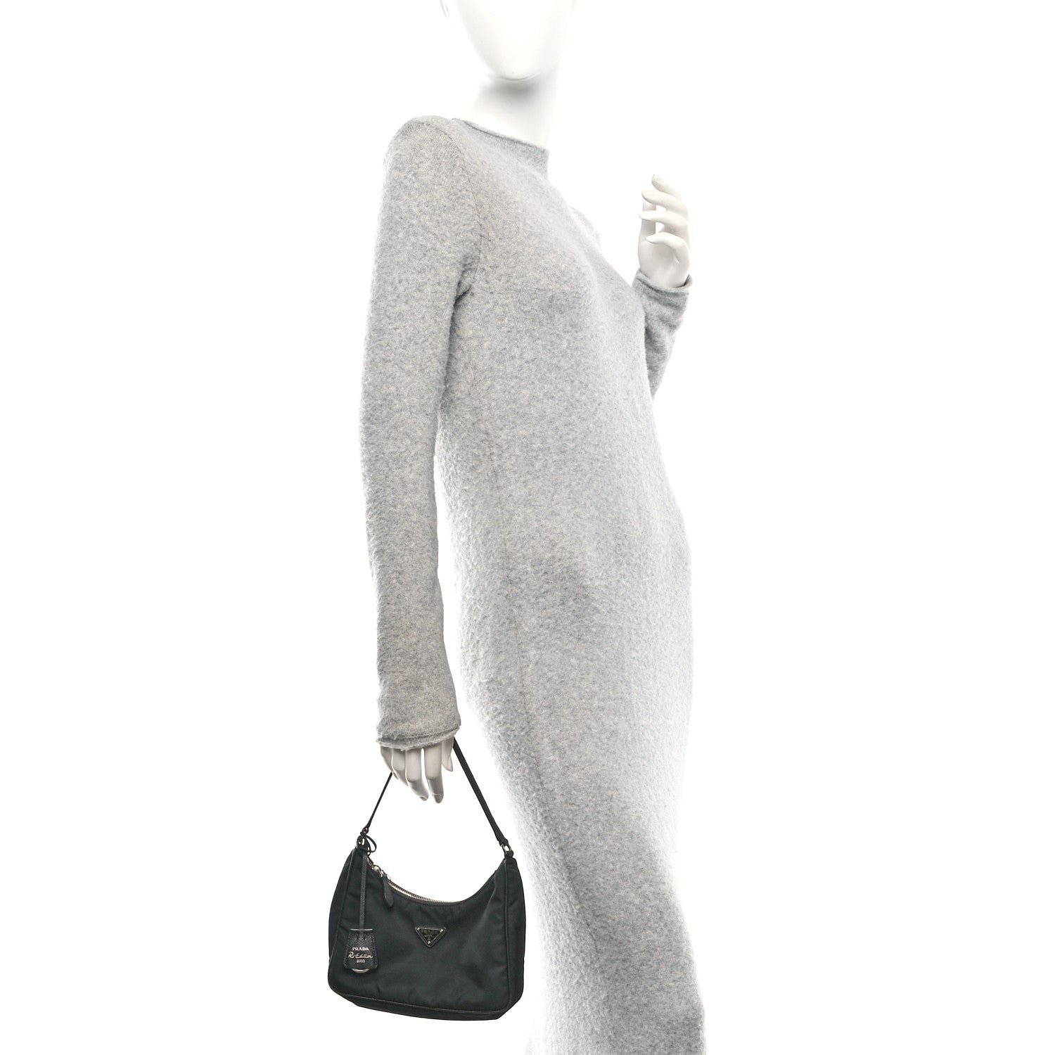Tessuto Nylon Saffiano Mini Re-Edition 2005 Bag Black