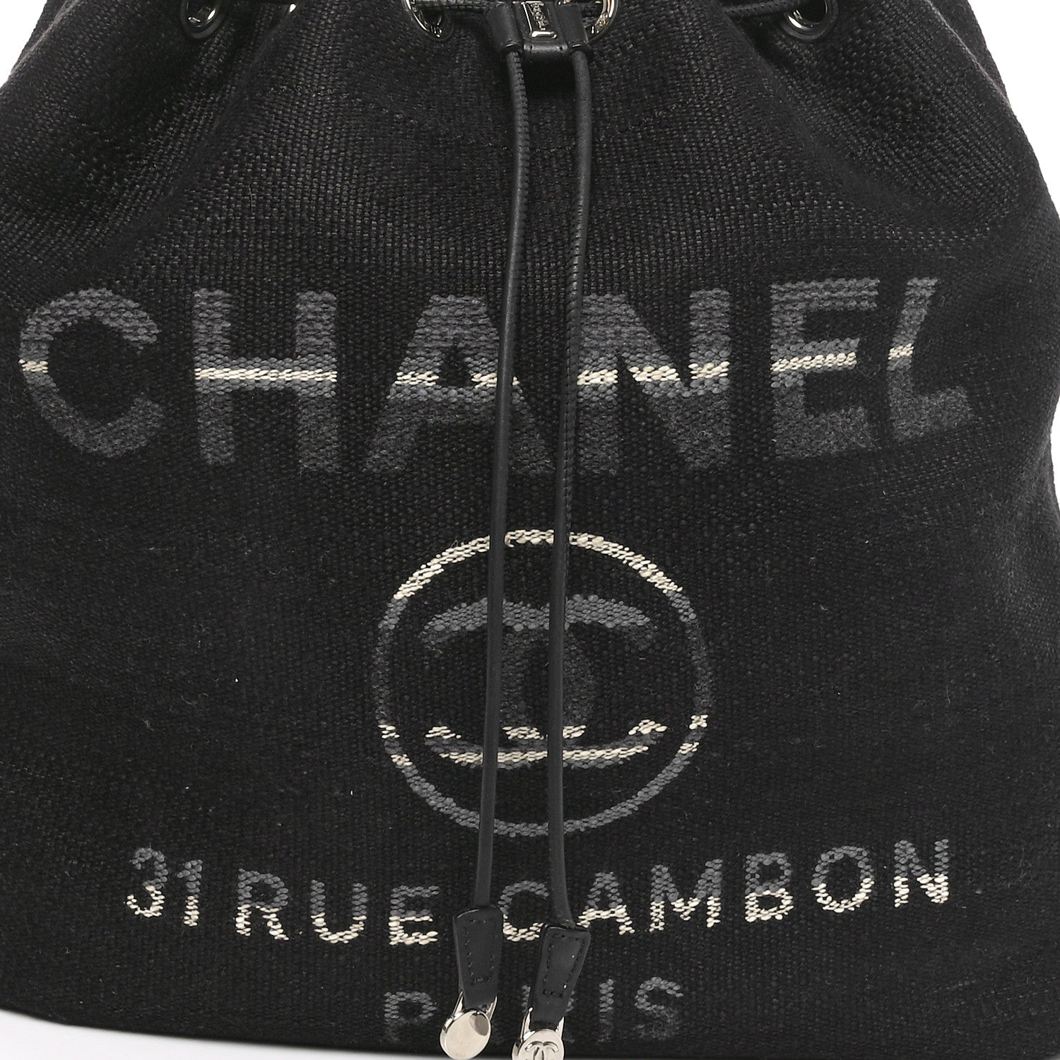 Striped Canvas Deauville Drawstring Bag