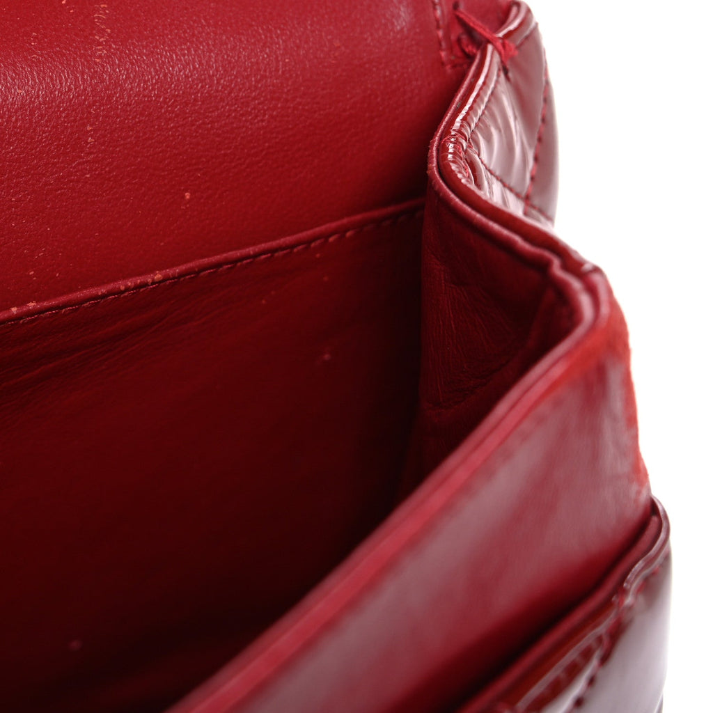 Patent Quilted Jumbo Double Flap Red