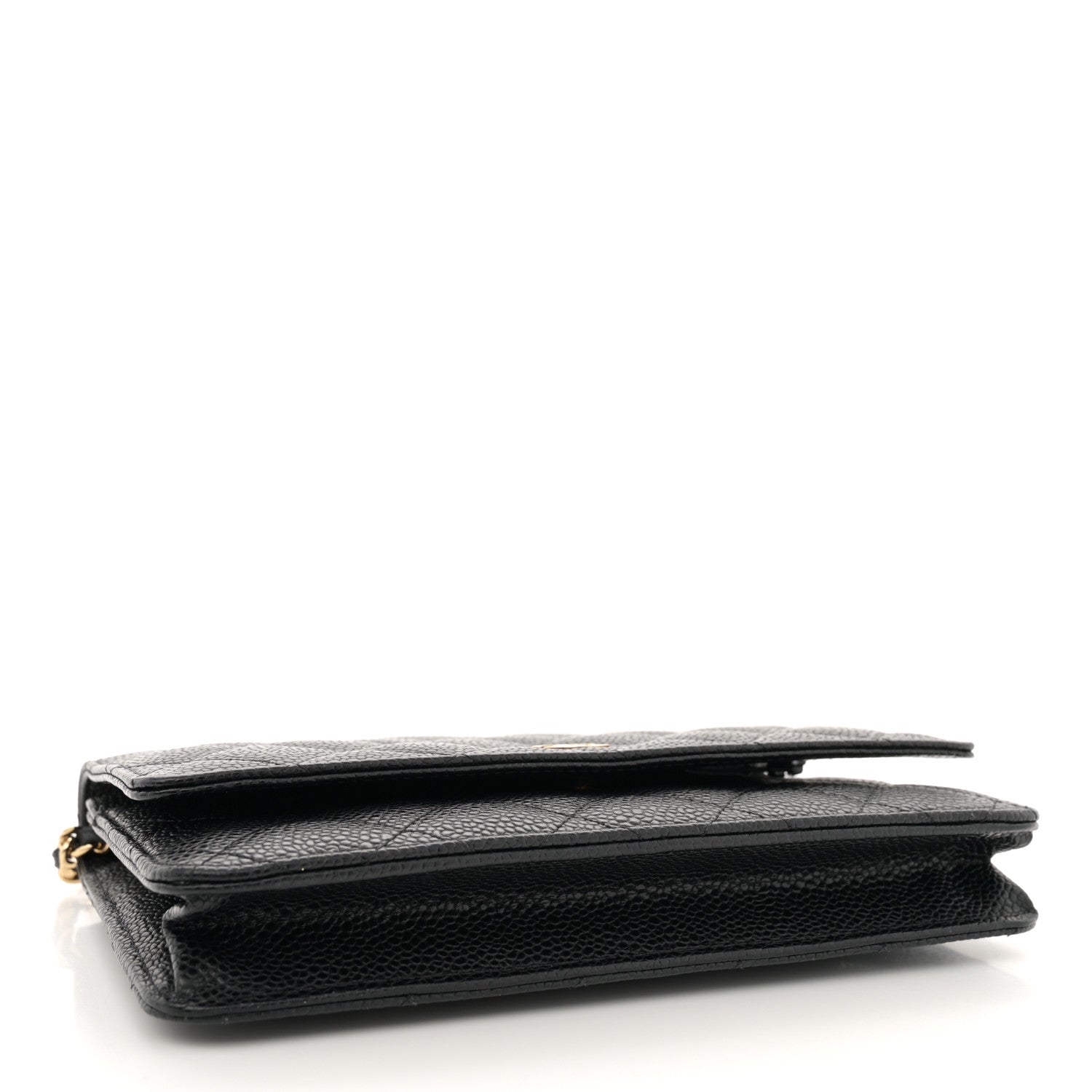 Caviar Quilted Wallet on Chain WOC Black
