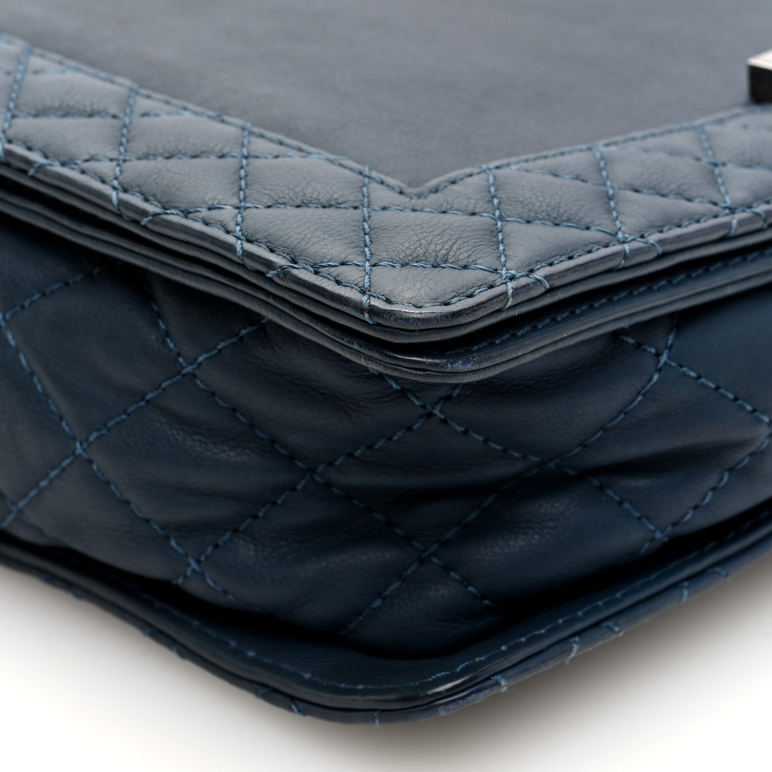 Calfskin Medium Boy Reverso Flap Blue