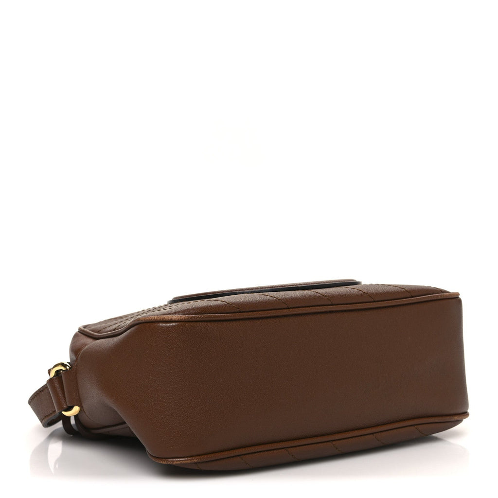 Sakai Be Green Calfskin Diagonal Stitched Small Blondie Shoulder Bag Cuir