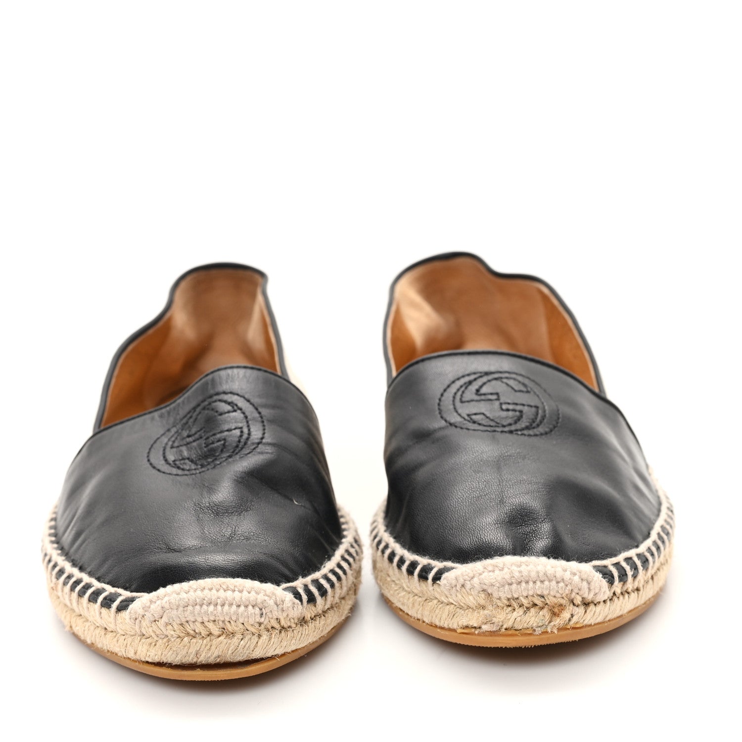 Nappa Canvas Espadrilles 35 Natural Black