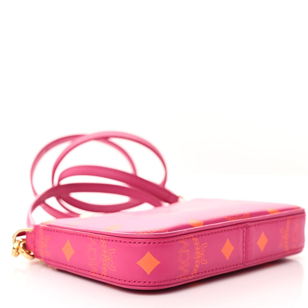 Calfskin Color Splash Mini Pouch on Chain Pink