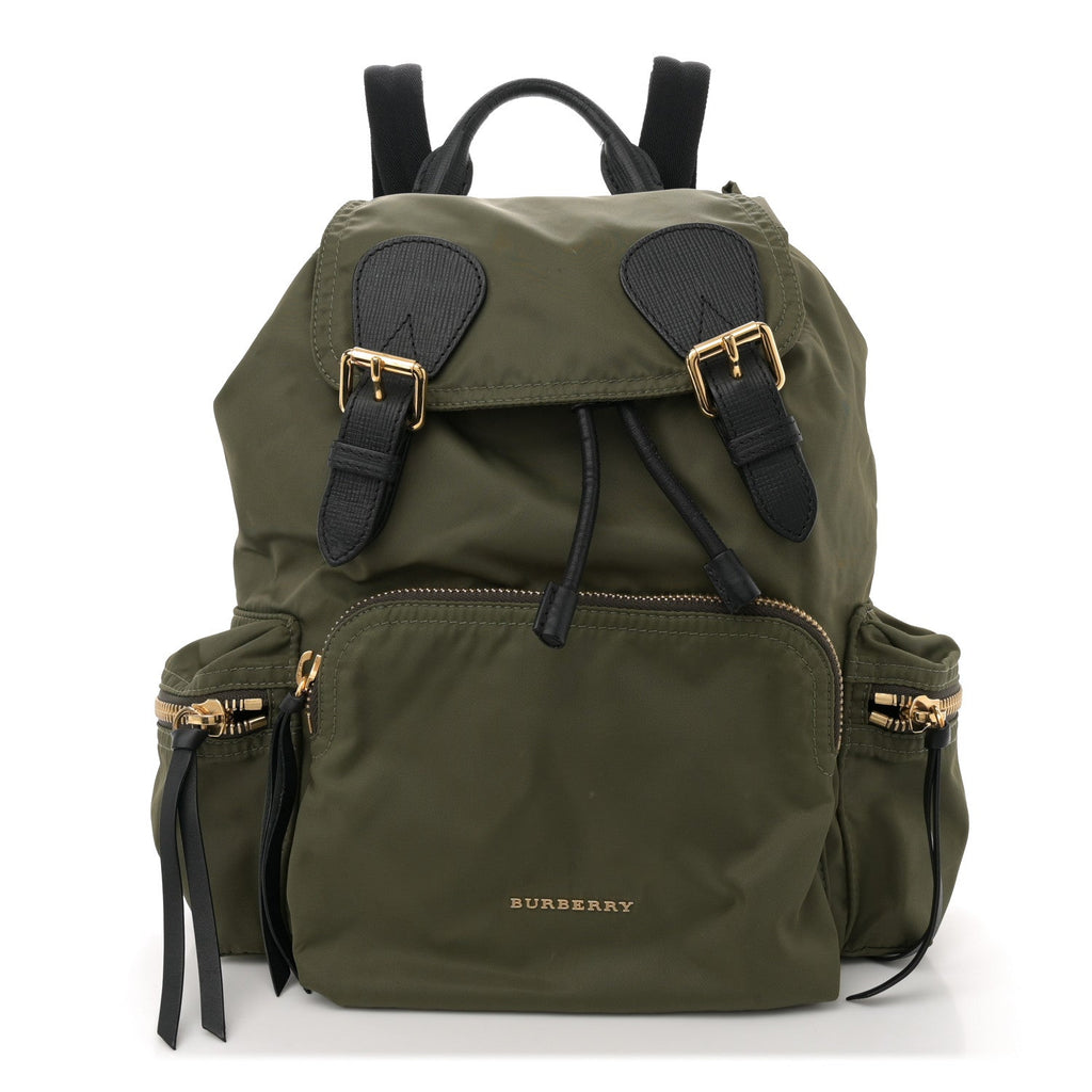 Nylon Medium Crossbody Rucksack Backpack Canvas Green