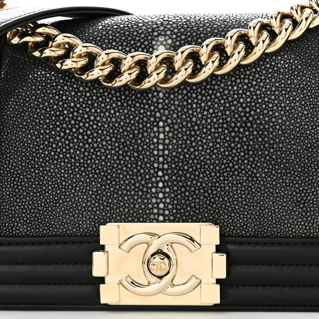 Galuchat Stingray Small Boy Flap Black