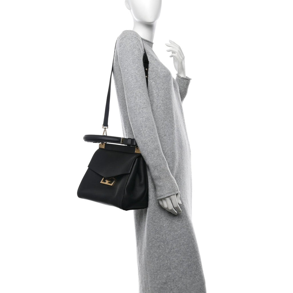 Calfskin Small Mystic Shoulder Bag Black