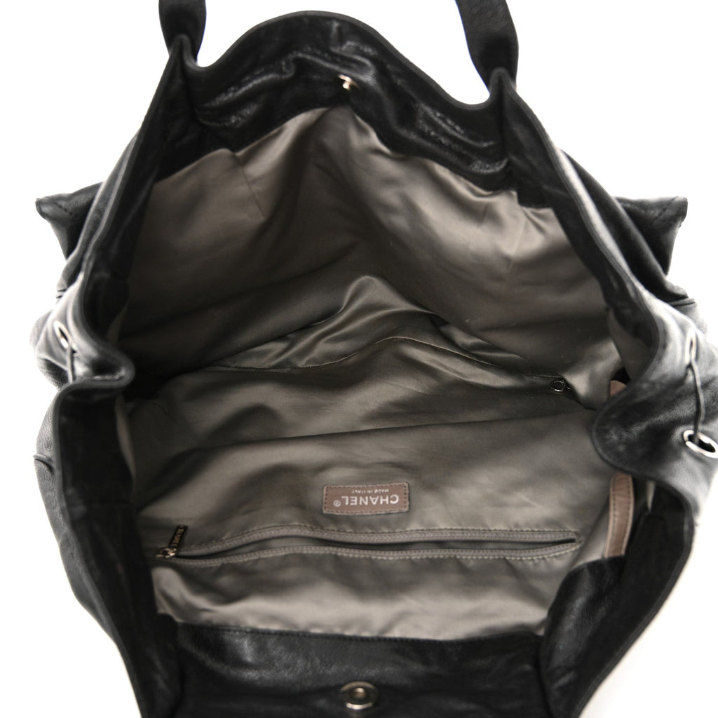 Glazed Caviar Reissue Double Pocket In The City Tote Black