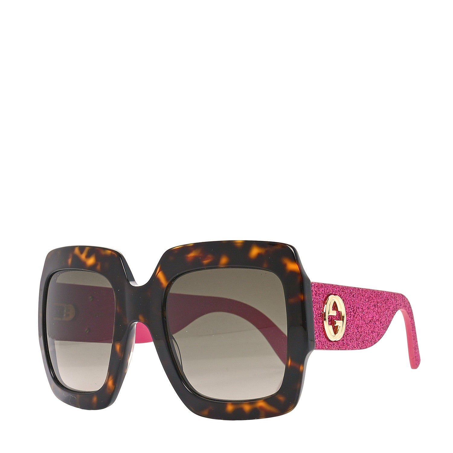 Square Frame GG0102S Sunglasses Glitter Pink Multi