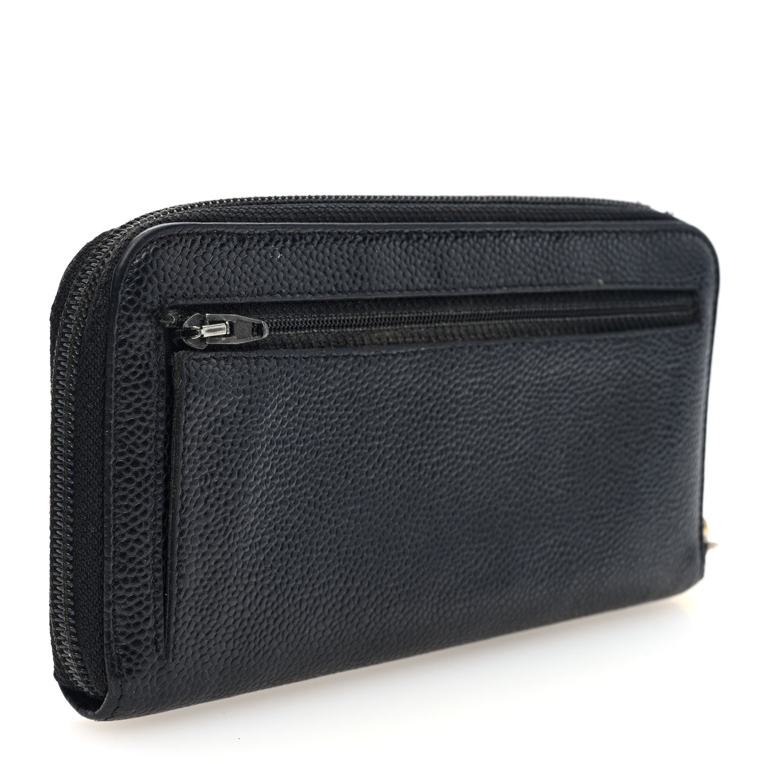 Caviar Large Timeless CC Zip Around Wallet Black