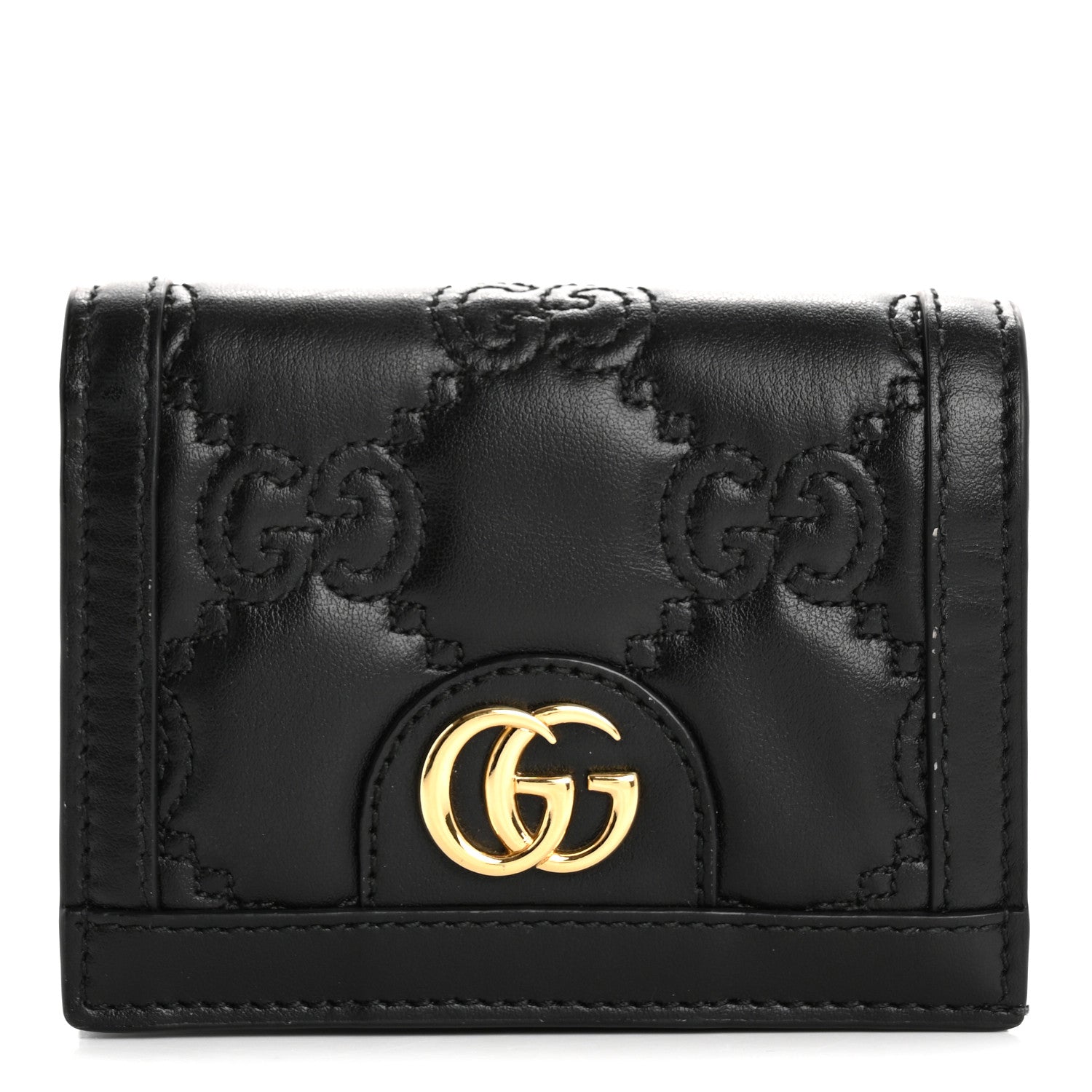 Calfskin GG Matelasse  Case Wallet Black