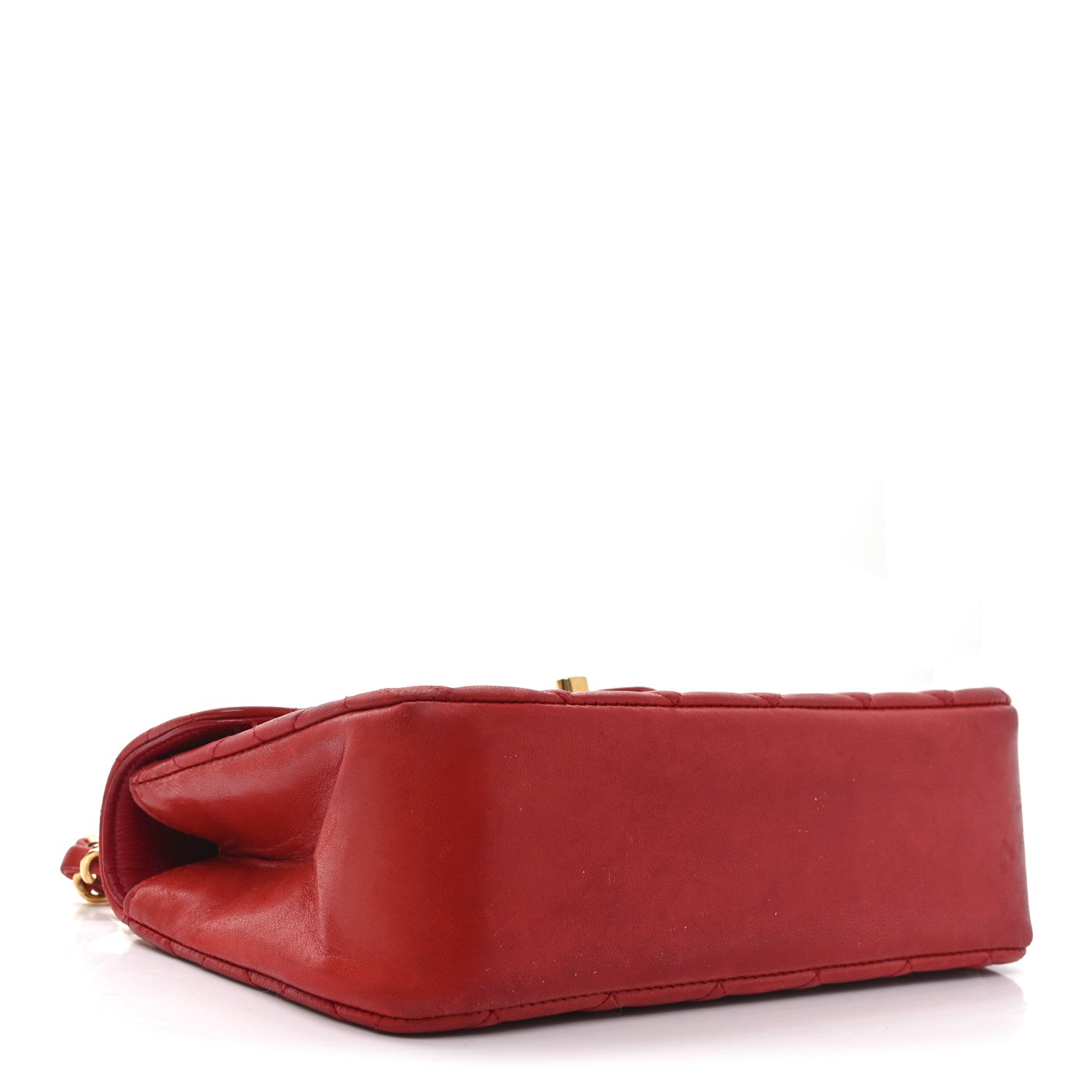 Lambskin Quilted Small Single Flap Red