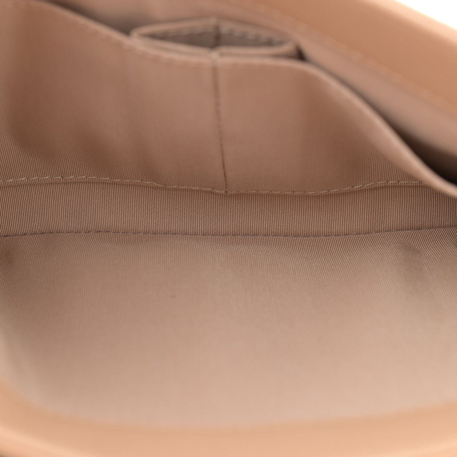 Grained Calfskin Stitched Enamel CC Flap Bag Beige