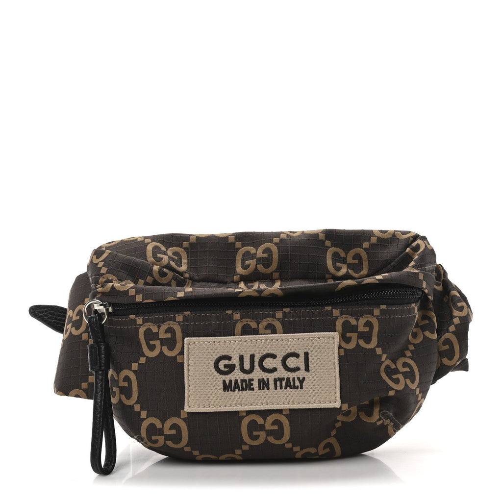 Recycled Polyester Monogram Jumbo GG Belt Bag Ebony Beige