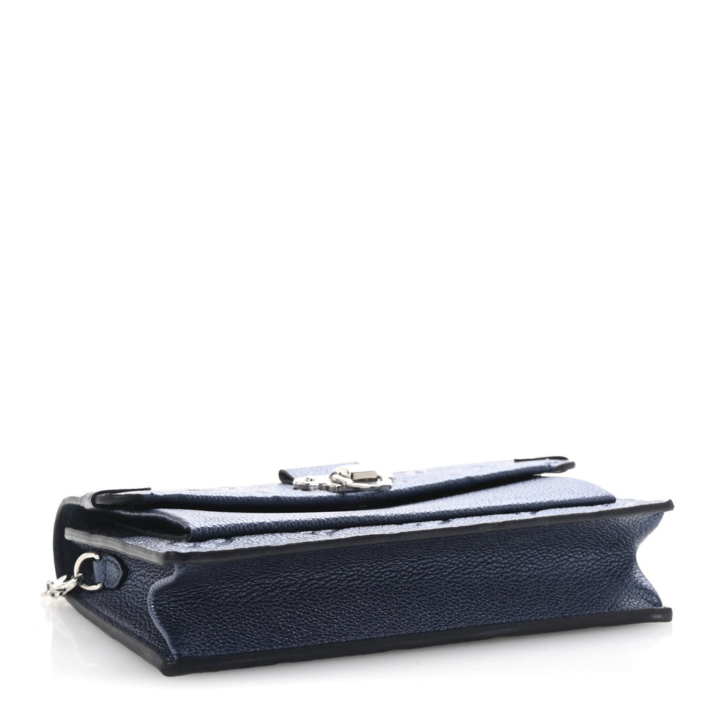 Metalli Empreinte Monogram Vavin Chain Wallet Navy Nacre