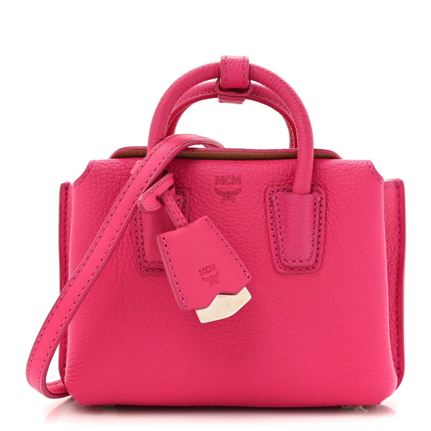 Grained Calfskin X-Mini Milla Tote Beetroot Pink