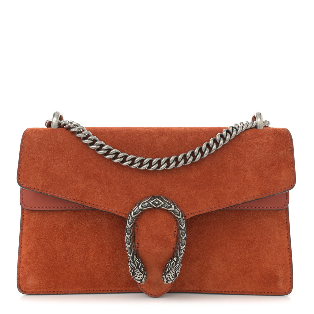Suede Small Dionysus Shoulder Bag Orange