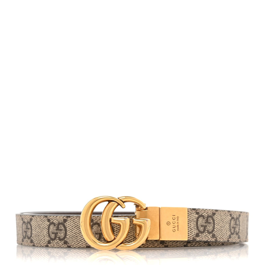 Plutone Calfskin Double G Reversible 20mm Belt 90 36 Porcelain Rose Black