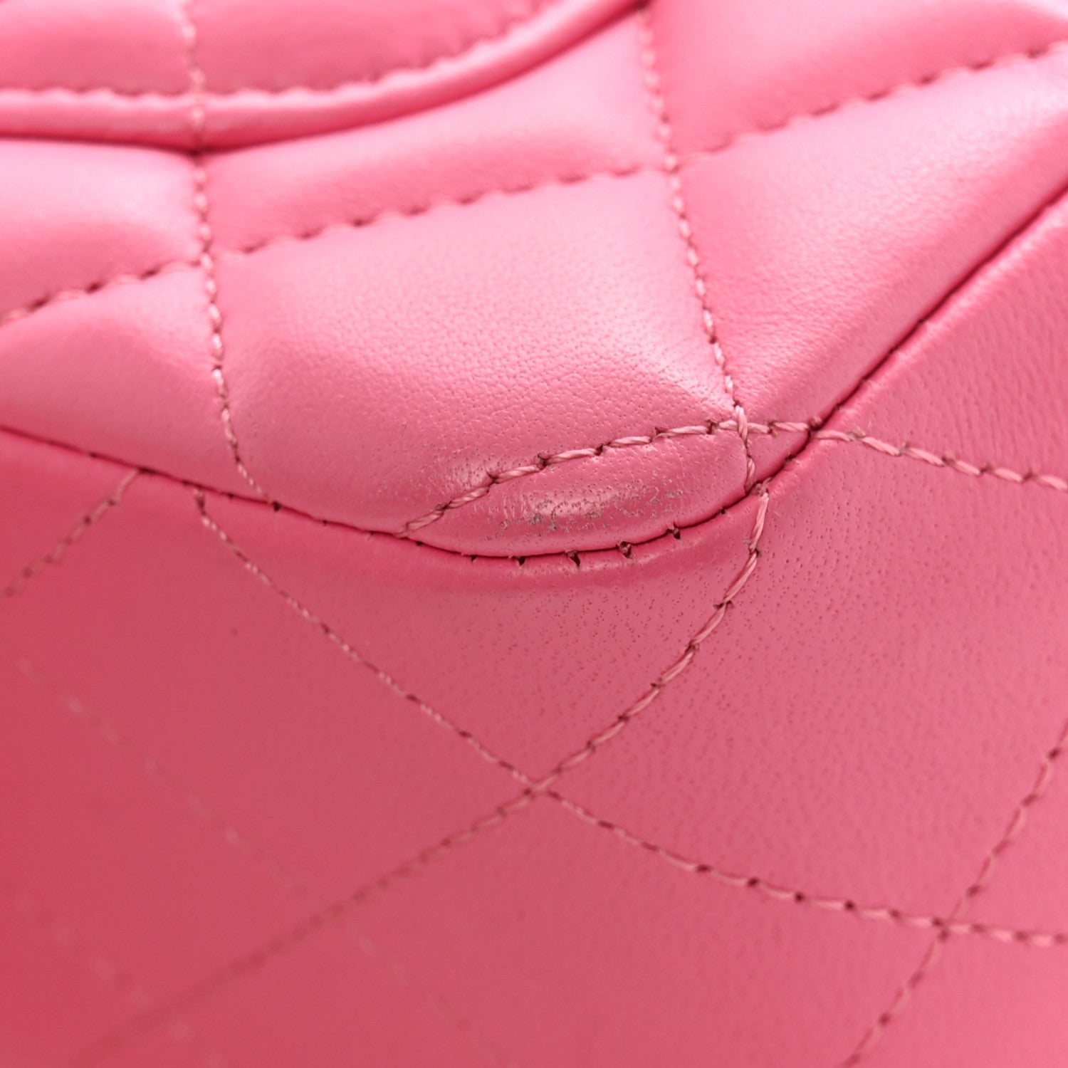 Lambskin Quilted Mini Rectangular Flap Pink