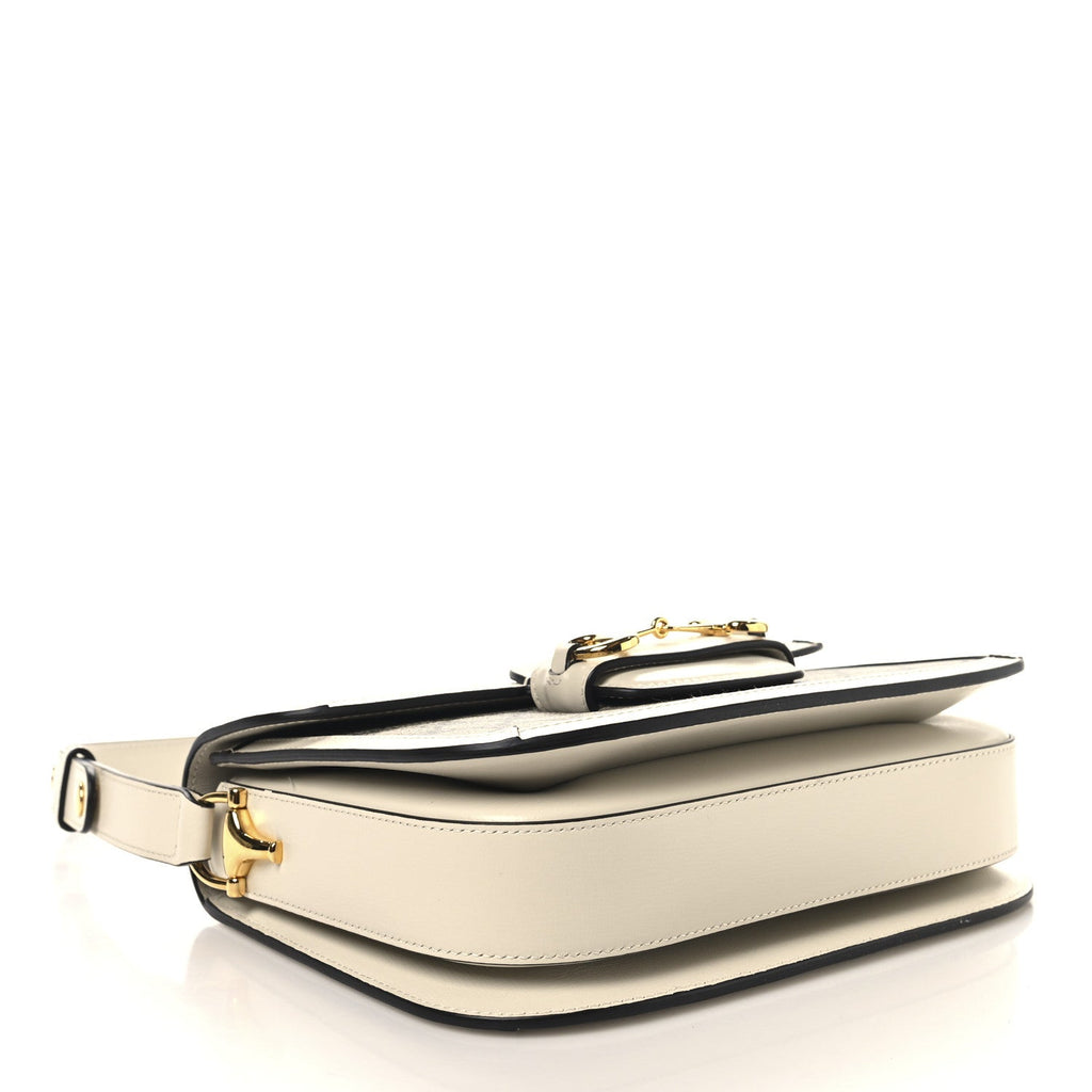 GG Supreme Monogram Horsebit 1955 Shoulder Bag Beige Mystic White