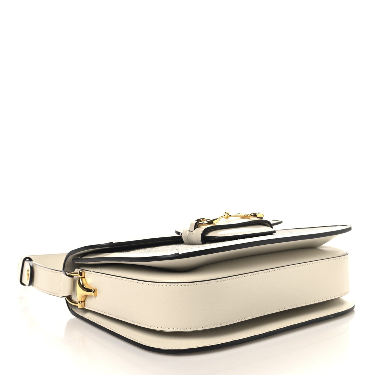 GG Supreme Monogram Horsebit 1955 Shoulder Bag Beige Mystic White