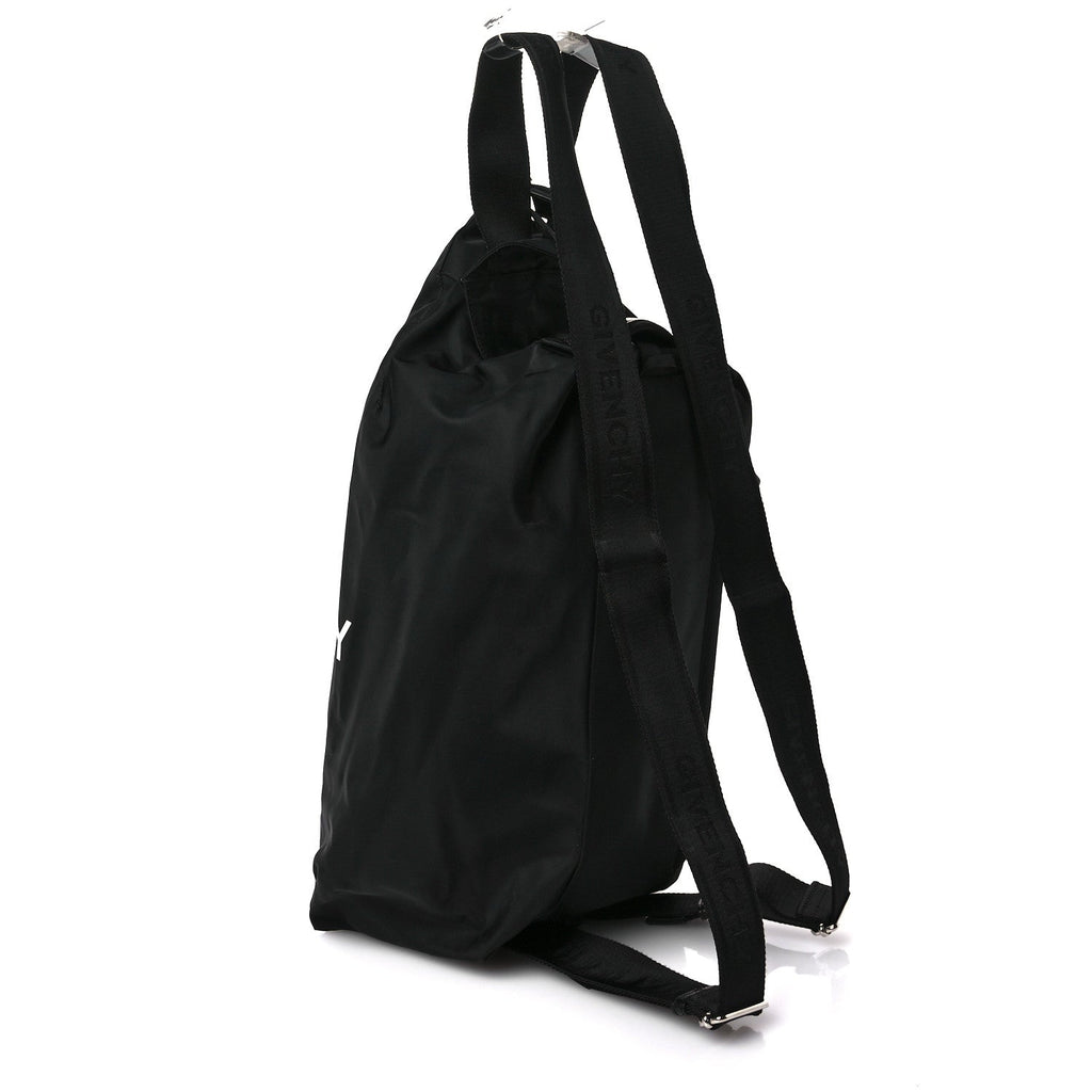 Nylon G-Zip Duffle Backpack Black