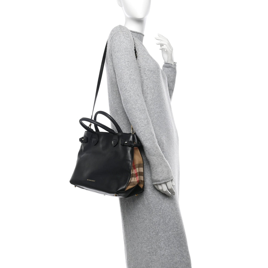 Smooth Calfskin Medium Sartorial Banner Tote Black