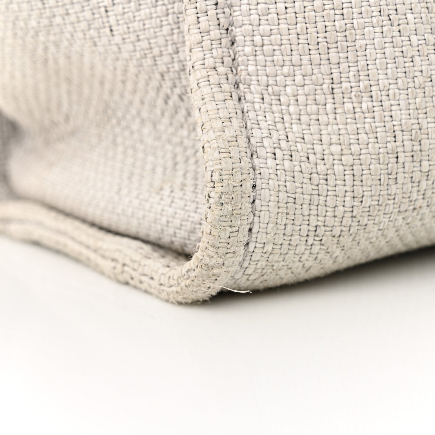 Woven Straw Raffia Small Deauville Tote Grey