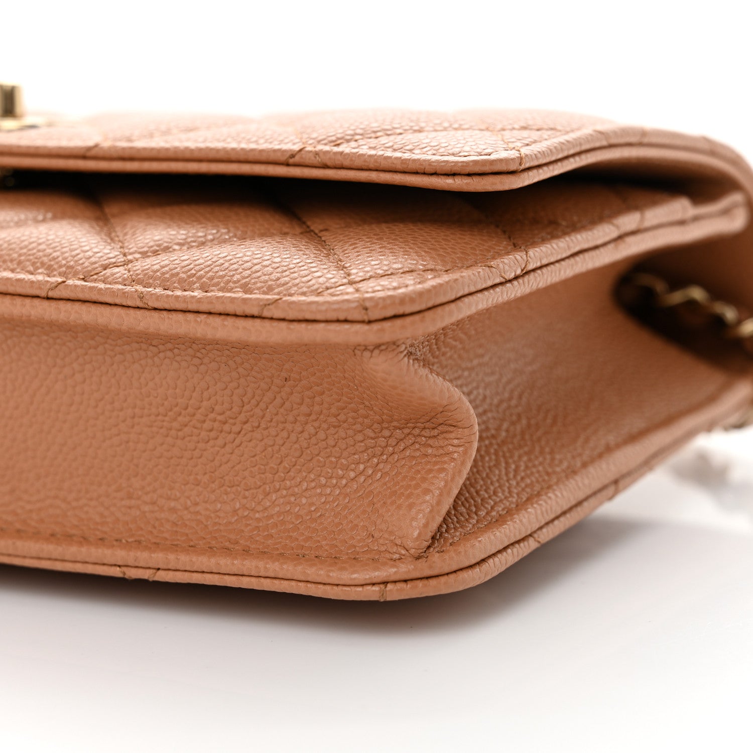 Caviar Quilted CC Turnlock Wallet On Chain WOC Brown