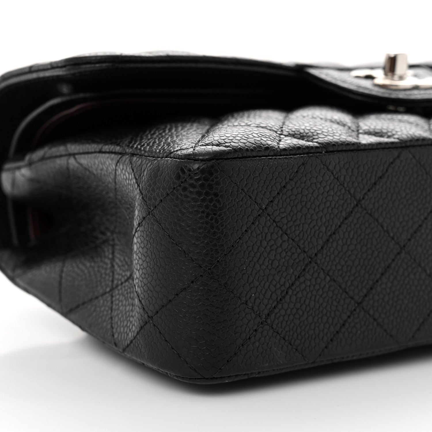 Caviar Quilted Small Double Flap Black